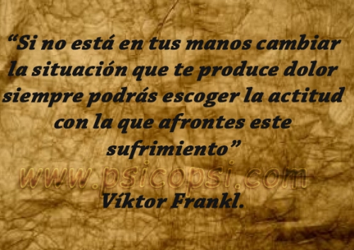 Introducción a la logoterapia - Frase de V. Frankl